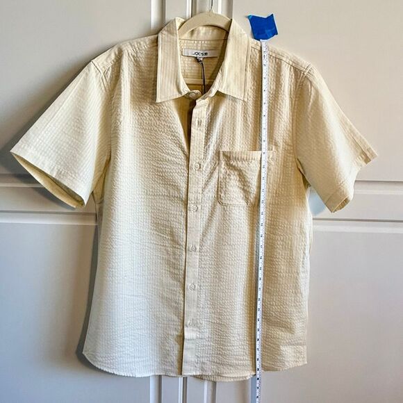 NWT Joe’s cotton short sleeves button up shirt in Ecru color. Size M - Picture 7 of 12